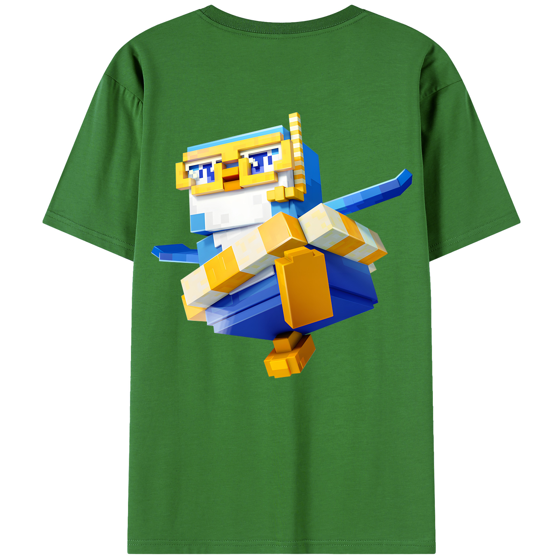 （画像用） マインクラフト ブロックの世界 Minecraft MC Block world レディース半袖Tシャツ(バックプリント)